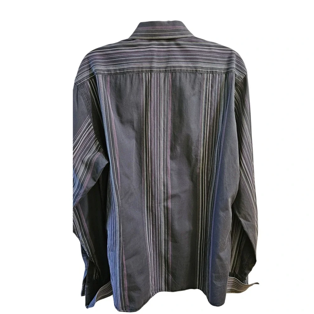 Ted Baker Striped Button Up Dress Shirt Long‎ Sleeve Career Casual Size 5 (LG)